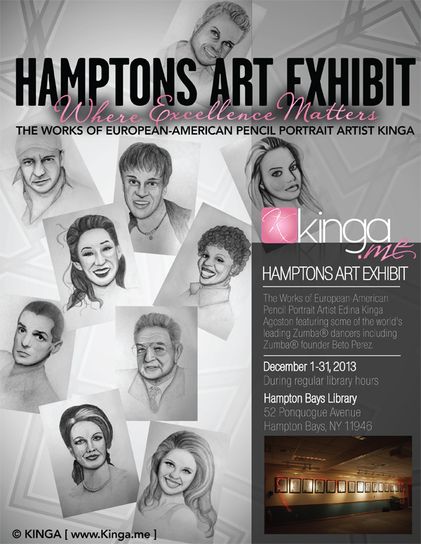 Hamptons Art Exhibit - The Works of European-American Pencil Portrait Artist Edina Kinga Agoston