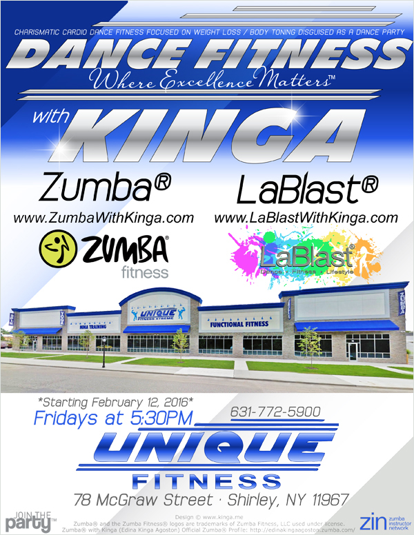 Zumba with Kinga at Unique Fitness Gym in Shirley Long Island New York