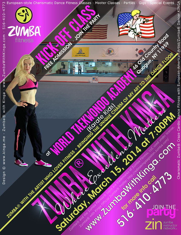 Zumba with Kinga Dance Fitness Classes at Karate Kids in Quogue, Hamptons, Long Island, New York