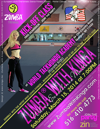Zumba with Kinga Dance Fitness Classes at Karate Kids in Quogue, Hamptons, Long Island, New York